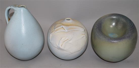 A Madoura Pottery ovoid sculpture, vase & pitcher